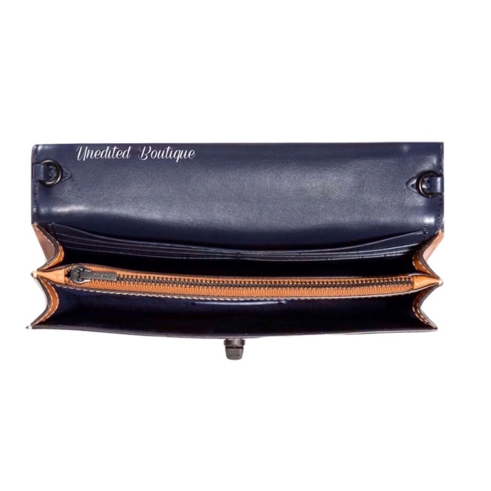 COACH Chain Clutch With Heritage Floral Crossbody - Picture 9 of 14